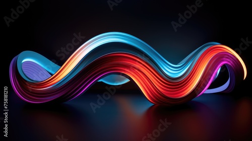 Neon curves forming three dimensional compositions