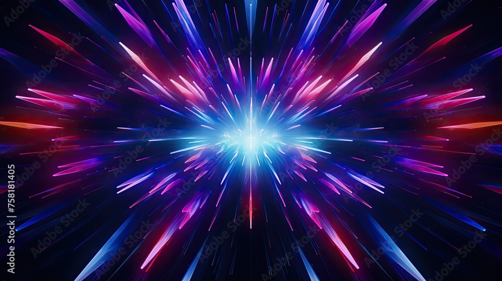 Neon shapes creating a visual effect of hyperspace Neon shapes creating a visual effect of hyperspace