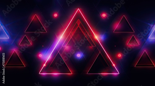 Wallpaper Mural Neon triangles and circles in a digital aesthetic Torontodigital.ca