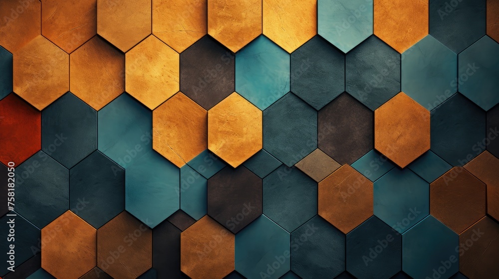 Geometric background with hexagon shaped elements Geometric background with hexagon shaped elements