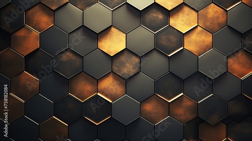 Geometric background with hexagonal grid patterns