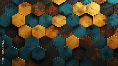 Geometric background with honeycomb patterns