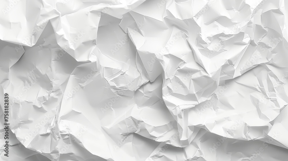 Obraz premium Versatile white crumpled paper texture ideal for various background applications