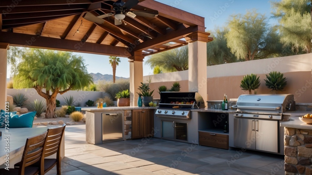 Daytime outdoor kitchen