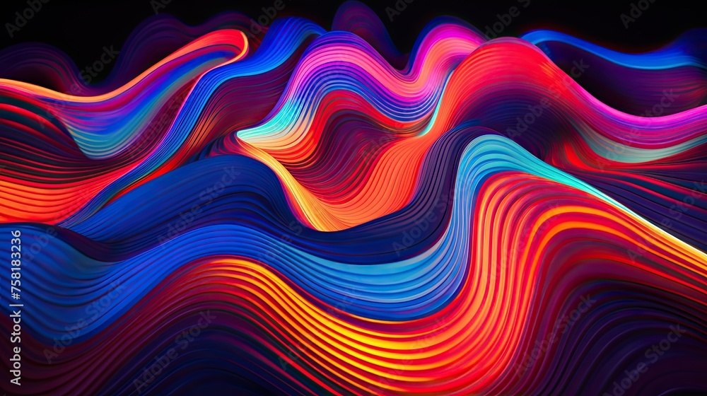 Neon lines and contours forming modern art Neon lines and contours forming modern art