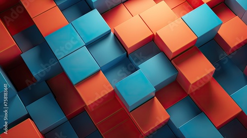 Geometric background with 3D cubes