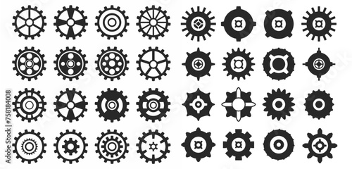 Gear Wheels Shape Set. vector