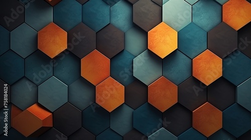 Geometric background with heptagon shapes