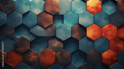 Geometric background with hexagon shaped elements