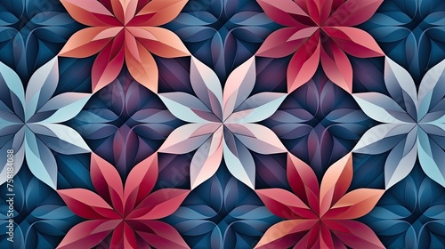 Geometric background with geometric flower patterns