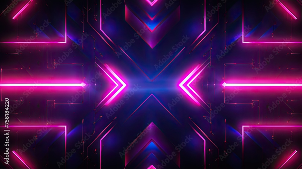 Geometric background with neon arrows Geometric background with neon arrows