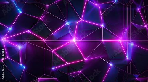 Geometric background with neon outlines and electrical discharges © Gefo