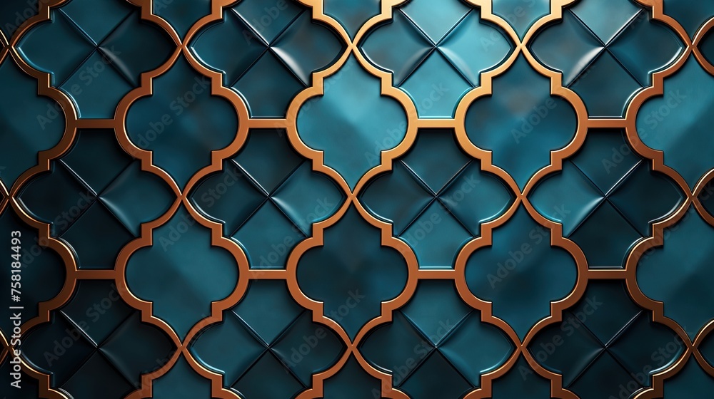 Fototapeta premium Geometric background with quatrefoil patterns