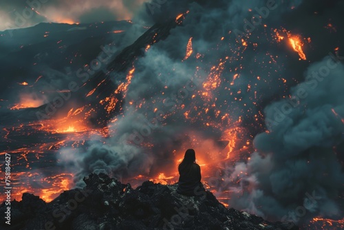 eruption, picture of the natural phenomena photo