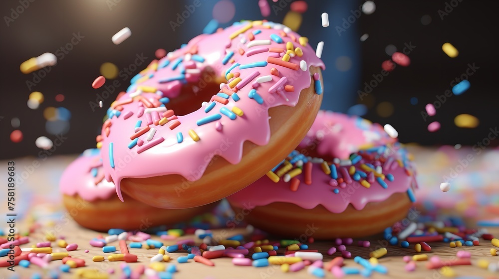 Flying Delicious Donuts with Sprinkles Cut Out
Flying Delicious Donuts with Sprinkles Cut Out