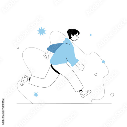Group of runners people isolated. Cartoon jogging male and female in motion vector flat illustration. Person runner race lifestyle, competition between man and woman