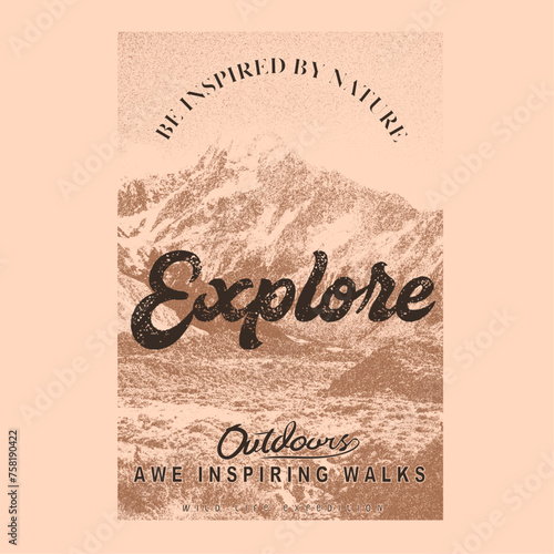 grunge texture mountain print artwork ,vintage t shirt sweatshirt mountain print design,  outdoors adventure mountain graphic