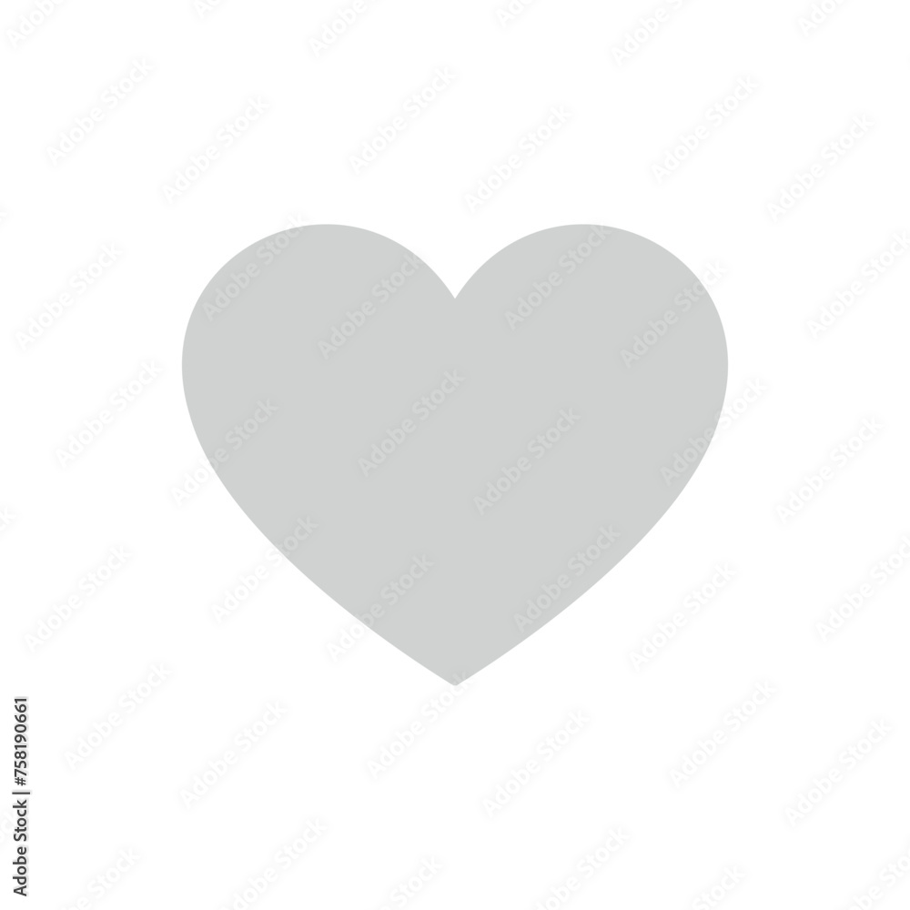 Grey heart vector illustration with white background Grey heart vector illustration with white background