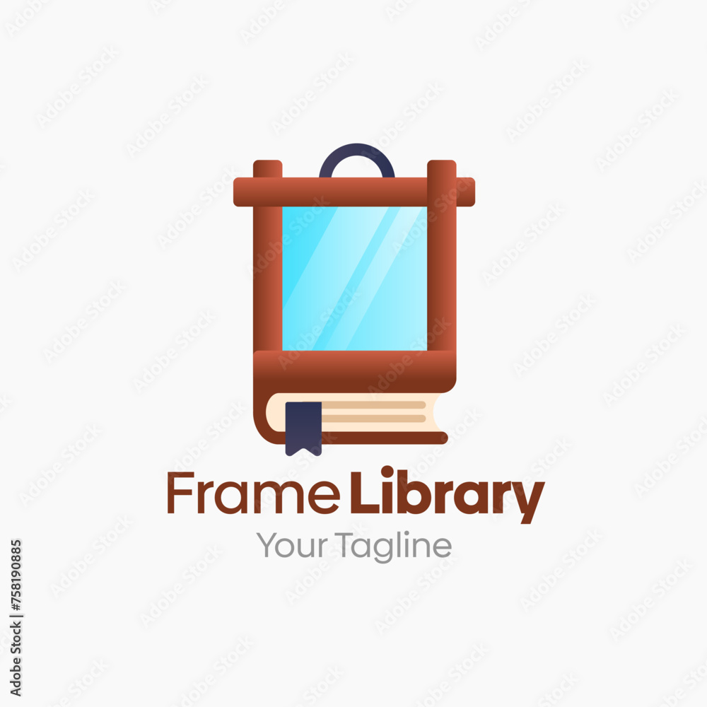 Illustration Vector Graphic Logo of Frame Library. Merging Concepts of a Book and Mirror with wood frame Shape. Good for Education, Course, Learning, Academy etc Illustration Vector Graphic Logo of Frame Library. Merging Concepts of a Book and Mirror with wood frame Shape. Good for Education, Course, Learning, Academy etc