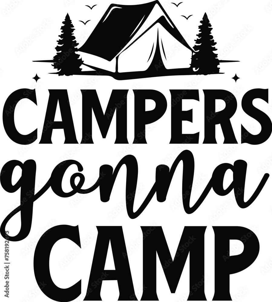 Camping svg and t-shirt design
