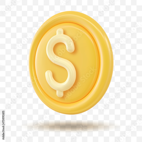 3D Token Coin Icons vector