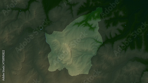 San Marino highlighted. Physical elevation map