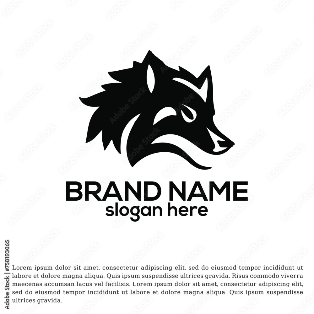 Obraz premium Vector Fierce Freedom: Bold Wolf Logo