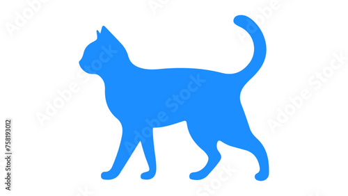 illustration of a blue cat vector, on white backgoround photo