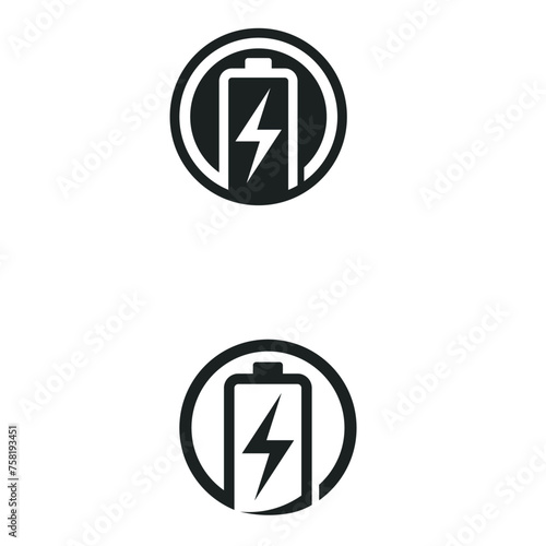 Battery icon and charging, charge indicator Vector logo design level Battery Energy Power running low up status batteries set logo Charge level illustration.