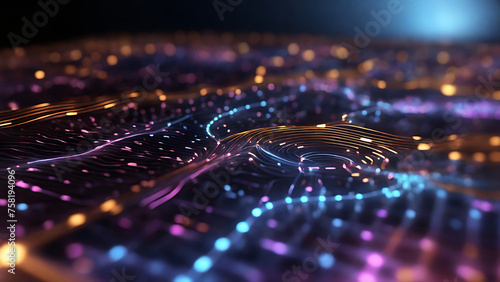 nano electric wire pattern background, generative AI