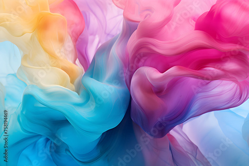 Bright and Vibrant Multicolored Abstract Background Creating a Harmonious Blend of Flowing Colors