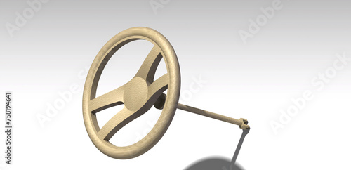 Design and modelling of vehicle steering, 3d rendering graphical illustration, Useful for industry presentation and education purpose