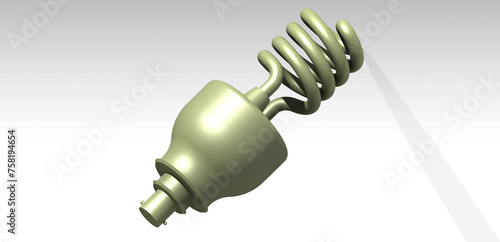 Design of CFL electric bulb 3d digital graphic rendering illustration, Useful for educational and learning concept, Isometric digital view