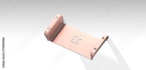 Mechanical metal sheet part 3d rendering illustration