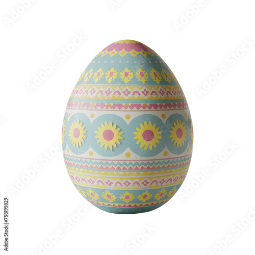 Happy Easter. Easter eggs with different texture on a transparent background.