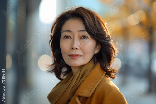 Asian intelligent and stylish middle-aged women. Female health care concept.