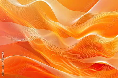 Abstract orange background with_white lines. Generative Ai