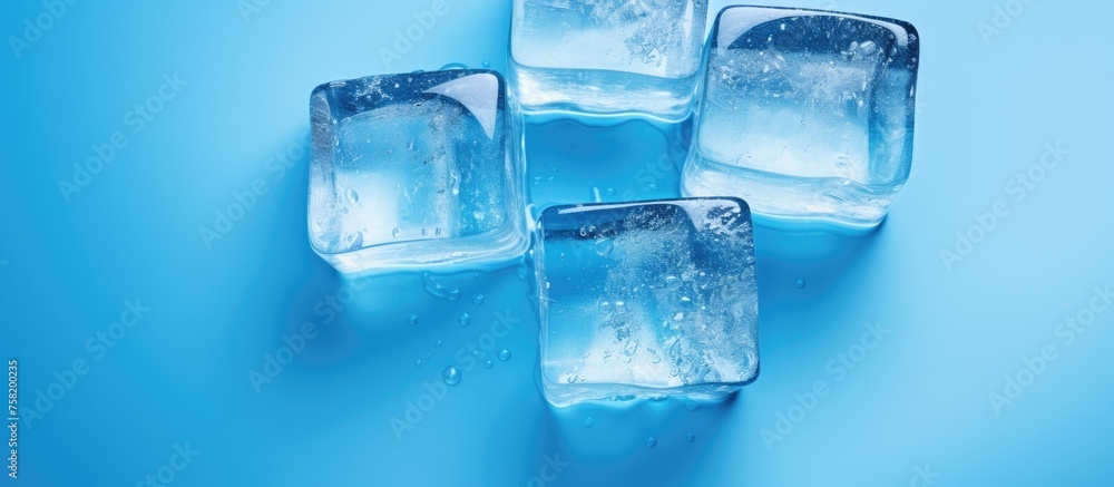 Refreshing Ice Cubes Melt Slowly Creating a Cool Blue Oasis for Drinks and Cocktails Refreshing Ice Cubes Melt Slowly Creating a Cool Blue Oasis for Drinks and Cocktails