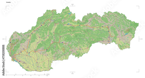 Canvas Print Slovakia shape isolated on white