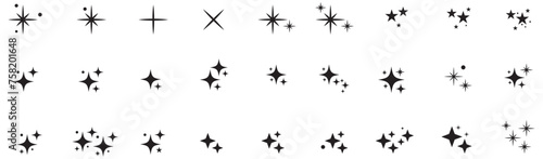 Sparkle star icons. Shine icons. Stars sparkles vector. vector illustration.