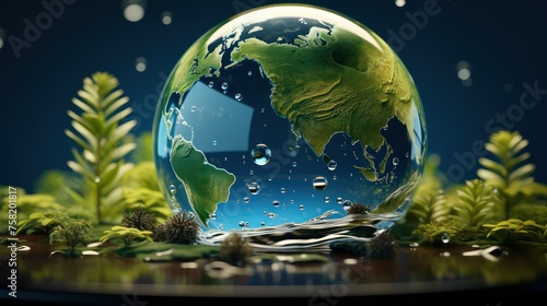 Planet Earth in the rain.