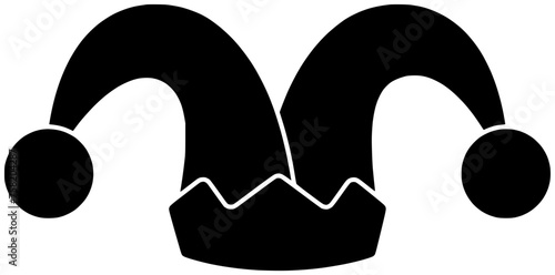 clown illustration carnival silhouette circus logo hat icon joker outline festival costume jester happy funny party humor entertainment comic shape harlequin comedian fool for vector graphic backgroun