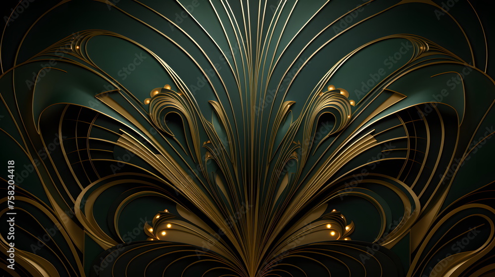 Art Deco background with rays Art Deco background with rays