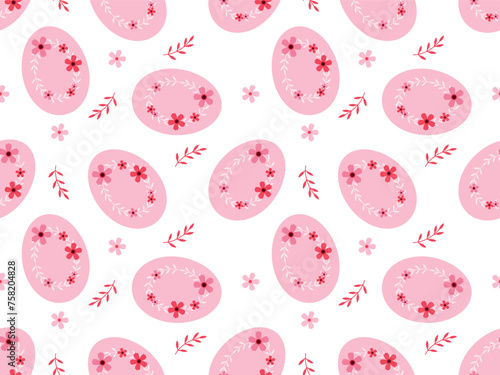 Easter egg seamless pattern. Easter background. Vector illustration