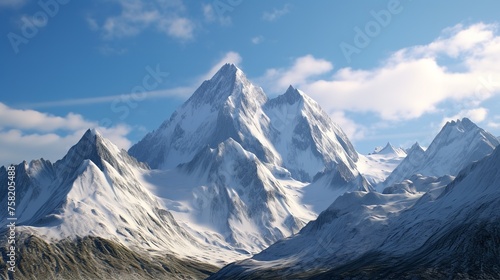 Majestic Mountain Peaks with Snow-Capped Summits   © Devian Art