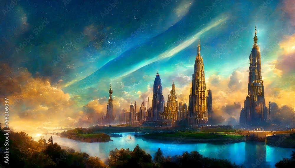 Fototapeta premium fantasy city