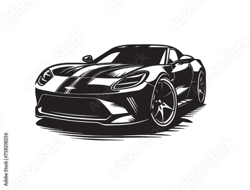 sports car isolated on white background, car vector png, car icon, 