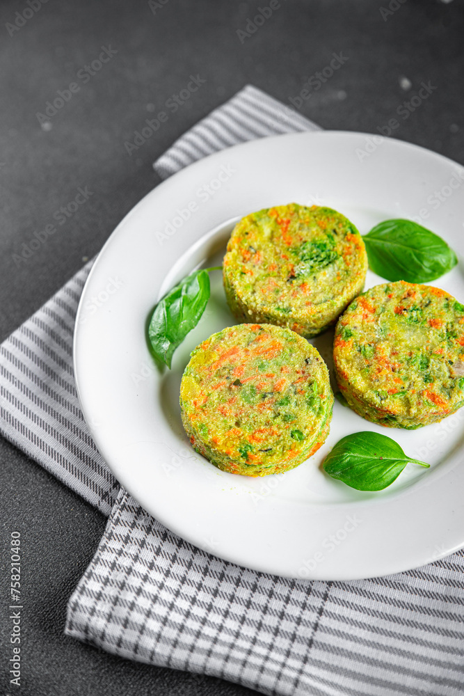 vegetarian cutlet vegetable carrot, broccoli, potatoes fresh vegan food tasty healthy eating meal food snack on the table copy space food background rustic vegetarian cutlet vegetable carrot, broccoli, potatoes fresh vegan food tasty healthy eating meal food snack on the table copy space food background rustic
