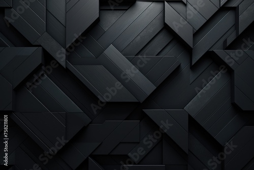 A black wall covered in square shapes. Suitable for abstract backgrounds