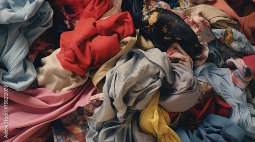 A pile of clothes sitting on top of a bed. Suitable for laundry or organization concepts